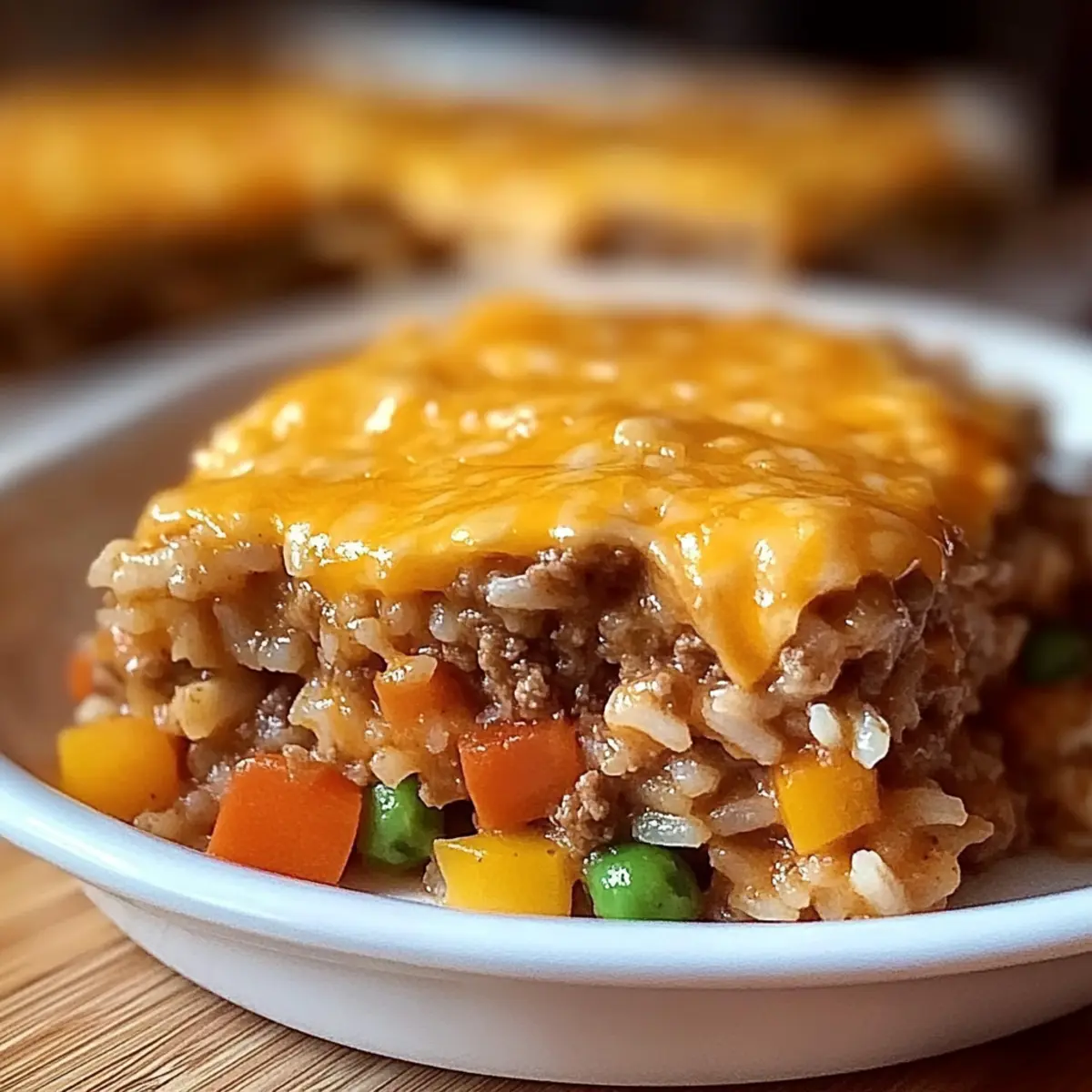 Cheesy Ground Beef and Rice Casserole