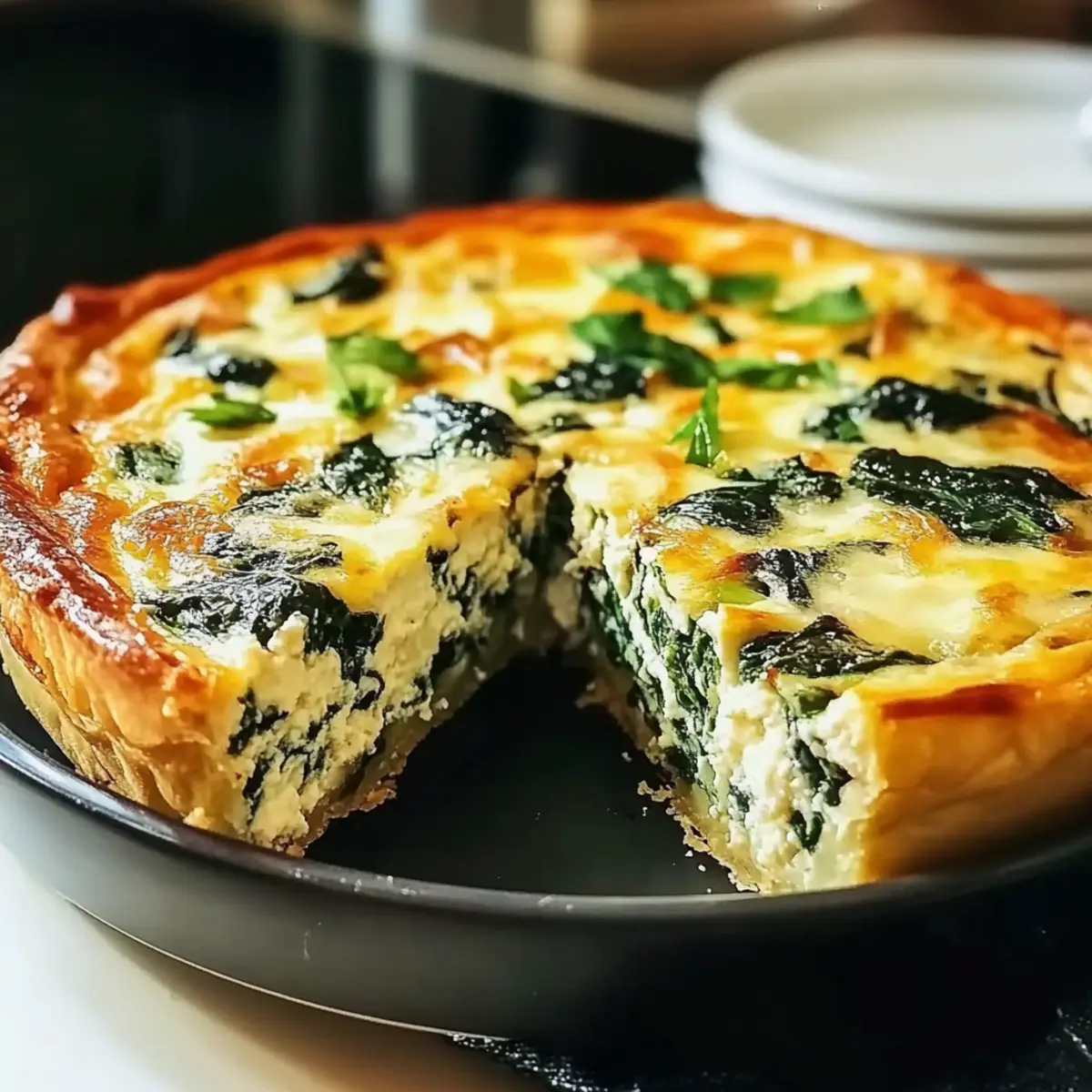 Cottage Cheese & Spinach Crustless Quiche