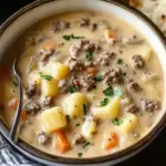 Crockpot Creamy Potato & Hamburger Soup