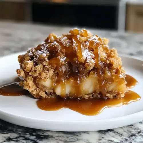 Crockpot Salted Caramel Apple Dump Cake