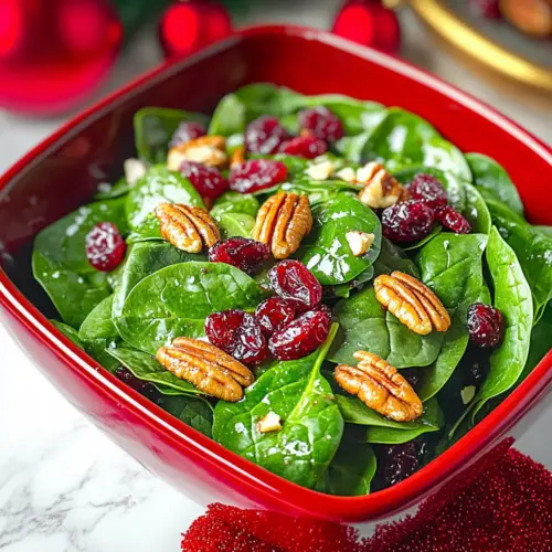 Delicious Christmas Cranberry Spinach Salad