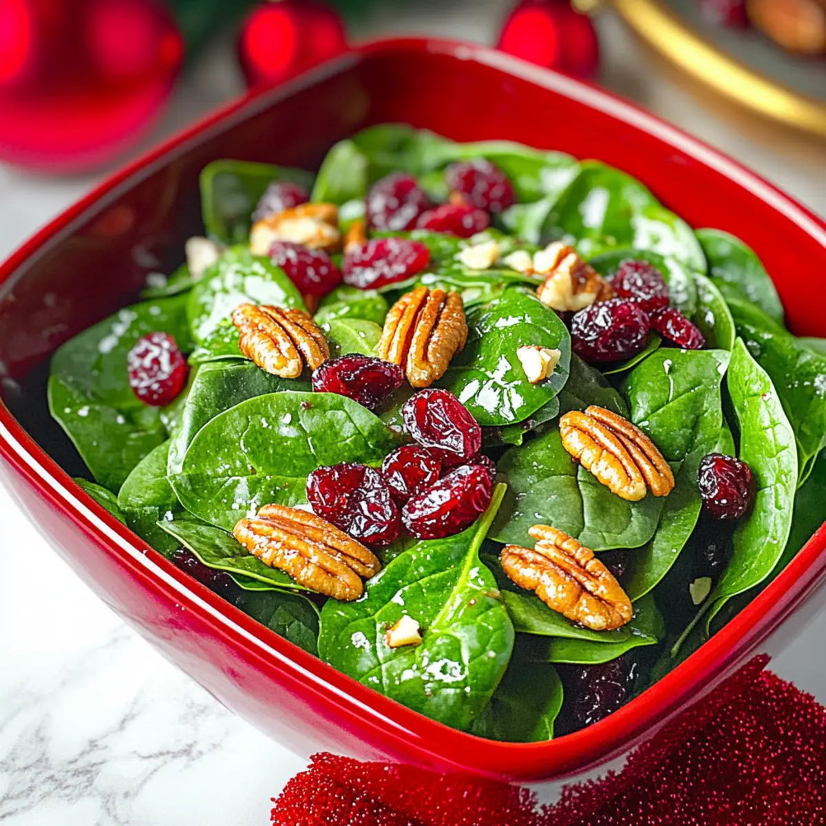 Delicious Christmas Cranberry Spinach Salad