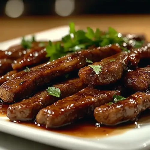 Grill Pan Honey Glazed Steak Strips