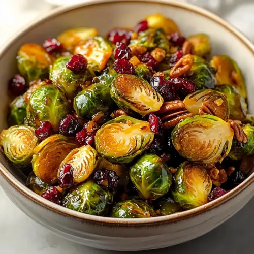 Irresistible Orange Maple Glazed Brussels Sprouts & Cranberry!