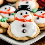 Melted Snowman Cookies with Gooey Marshmallow Centers