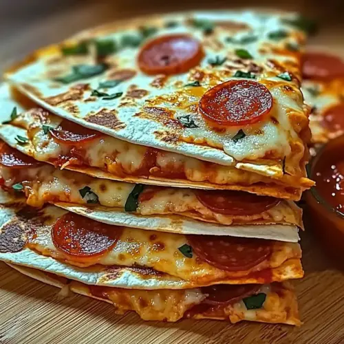 Pizza Quesadillas with Pepperoni