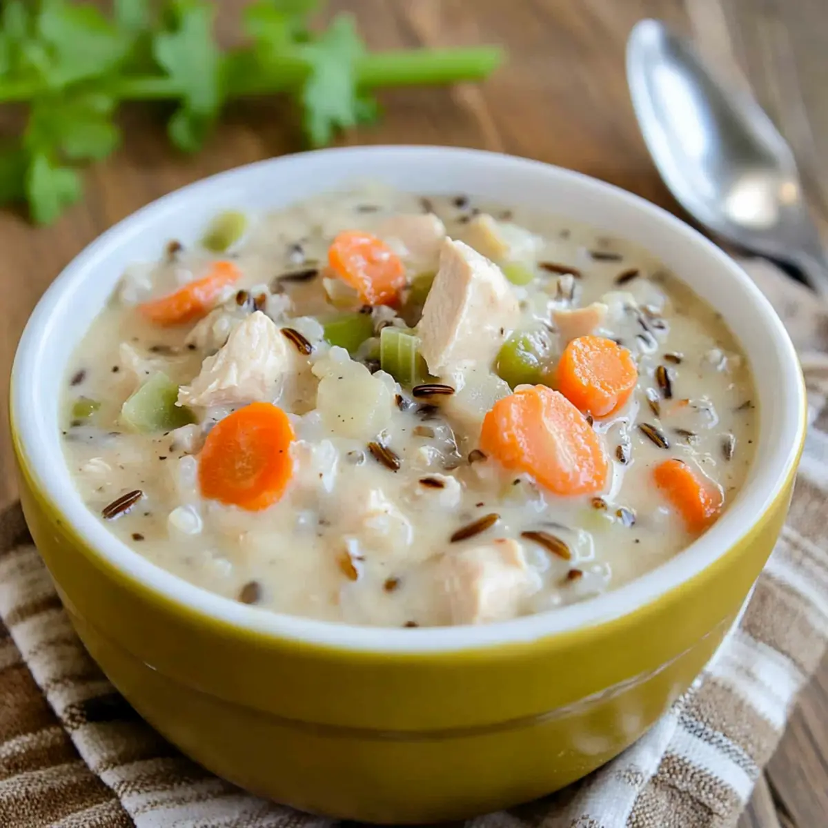 Slow Cooker Creamy Chicken and Wild Rice Soup