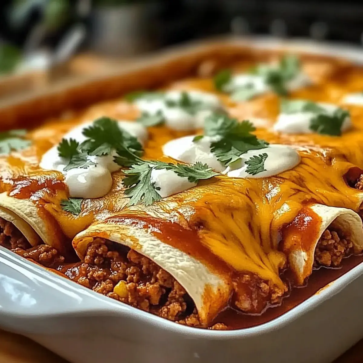 Easy Cheesy Ground Beef Enchiladas