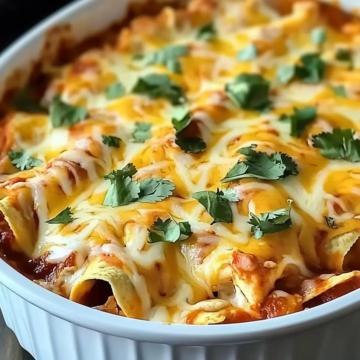 Hearty Crockpot Chicken Enchilada Casserole: