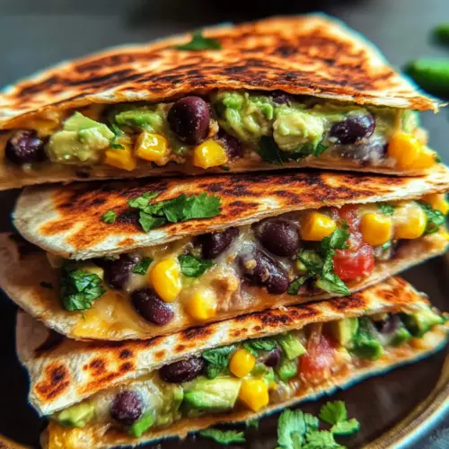 Vegan Quesadillas with Black Beans and Avocado