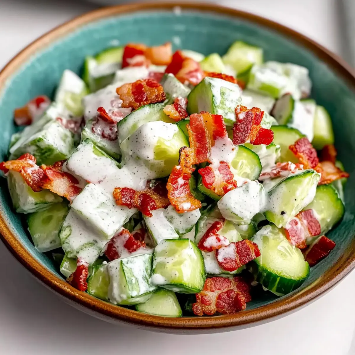 Crunchy Cucumber Salad with Bacon