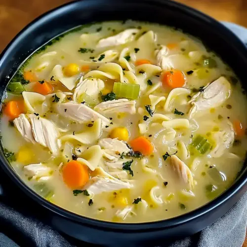 Easy Crockpot Creamy Chicken Noodle Soup