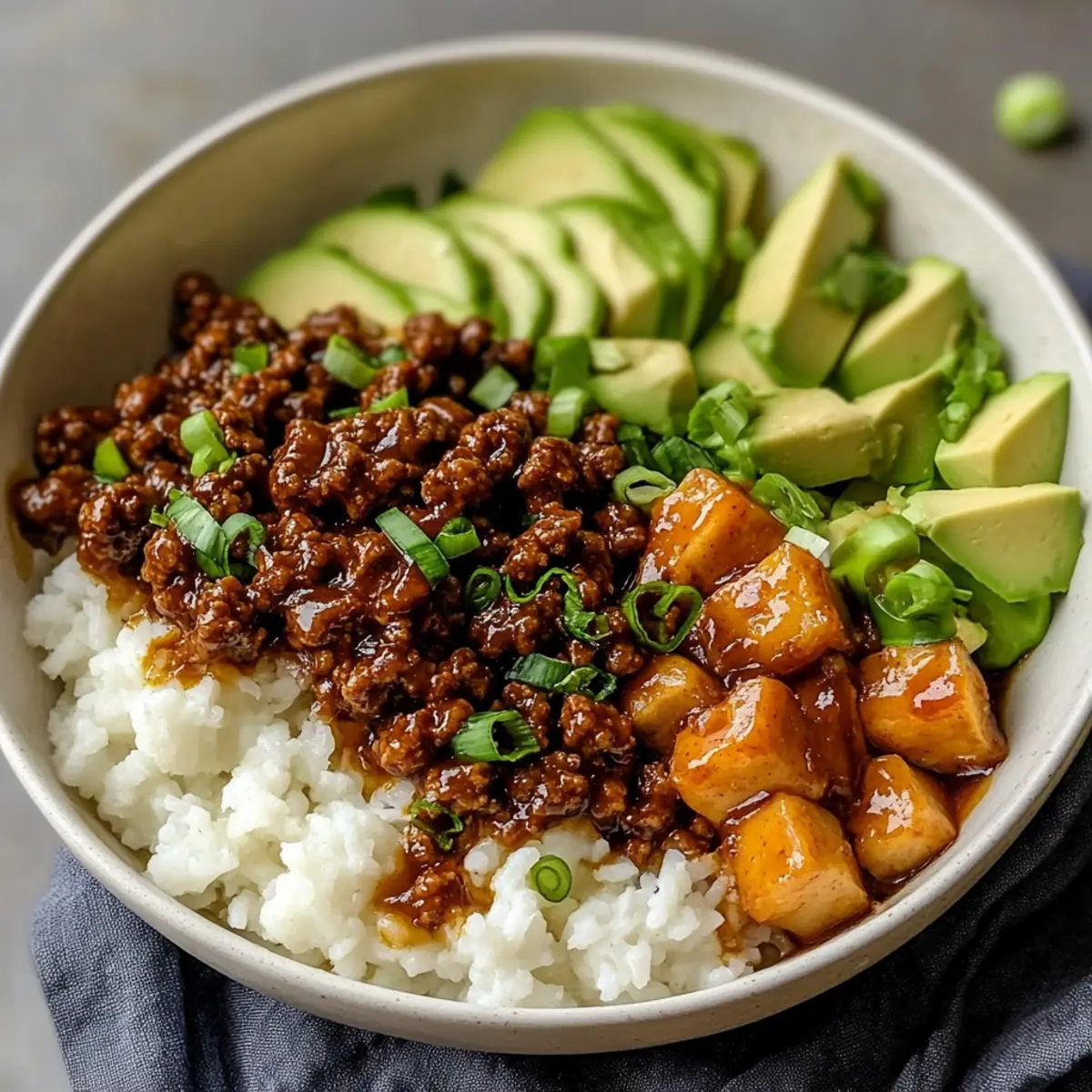 Ground Beef Hot Honey Bowl
