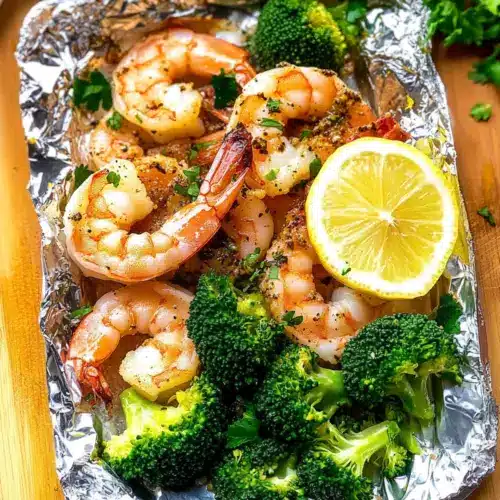 Baked Shrimp and Broccoli Foil Packs