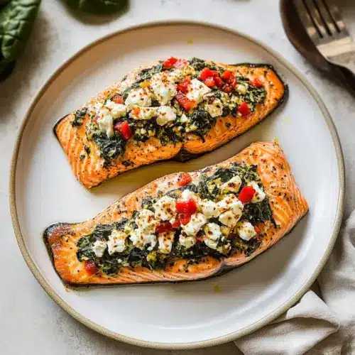 Stuffed Salmon With Spinach & Feta