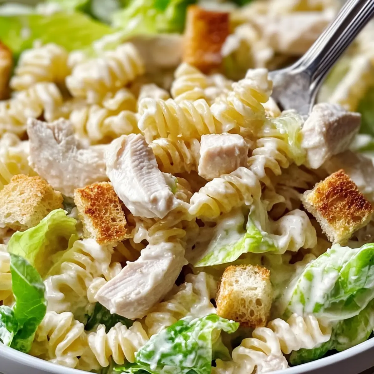 Simple Chicken Caesar Pasta Salad